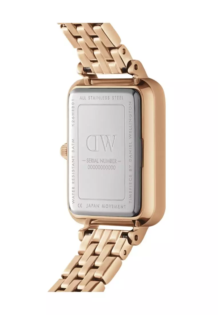 Quadro Lumine 20x26mm 5-Link Rose Gold MOP White Dial - 星辰手鏈流金表 - 五格珠寶式錶鏈 - 星辰貝母錶盤 - 女士手錶 女士腕錶 女表 - DW 丹尼尔惠灵顿