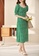 OUNIXUE green Temperament Puff Sleeve Floral Dress 57FE2AACACE588GS_4