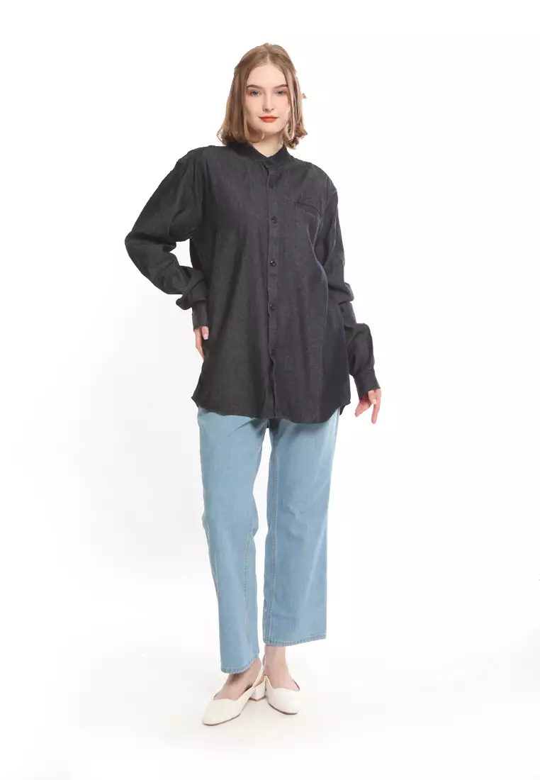 Tunik Denim Krah Mandarin KB282310