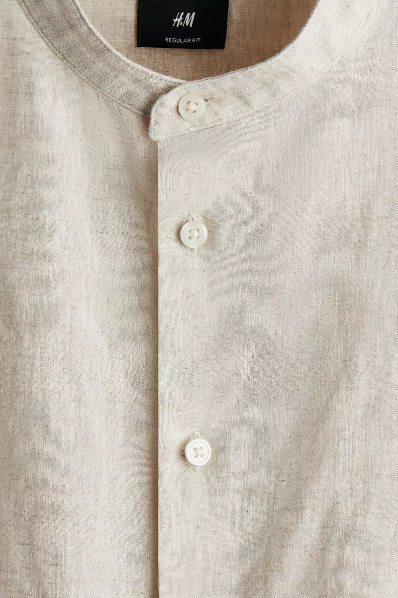 Regular Fit Linen-blend shirt