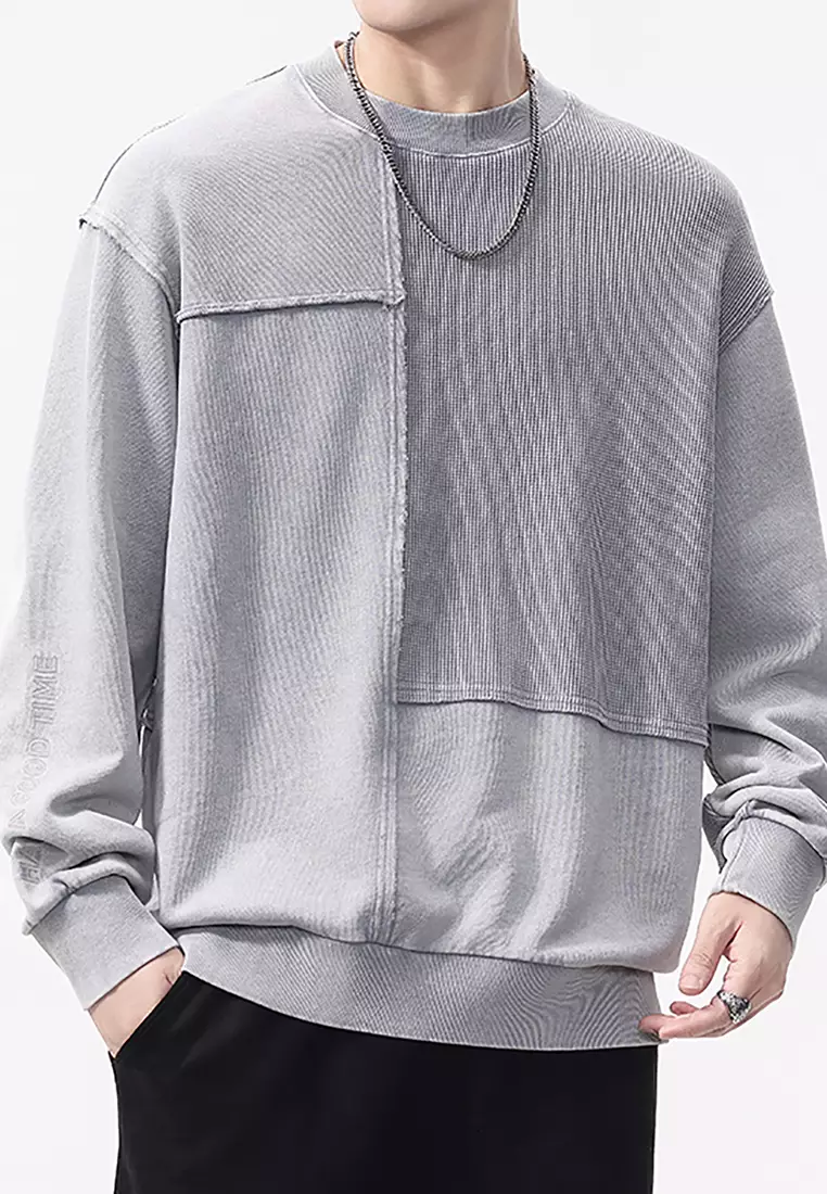 Buy Twenty Eight Shoes Vintage Patchwork Crew Neck Sweatshirt AY