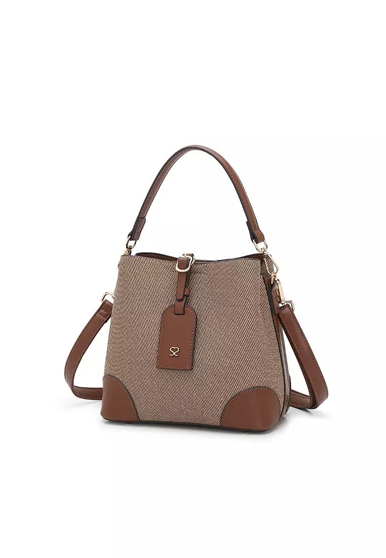 Women's Top Handle Bag / Sling Bag / Crossbody Bag / Shoulder Bag (Tas Tangan Wanita / Tas Selempang Wanita / Tas Bahu Wanita) - Cokelat