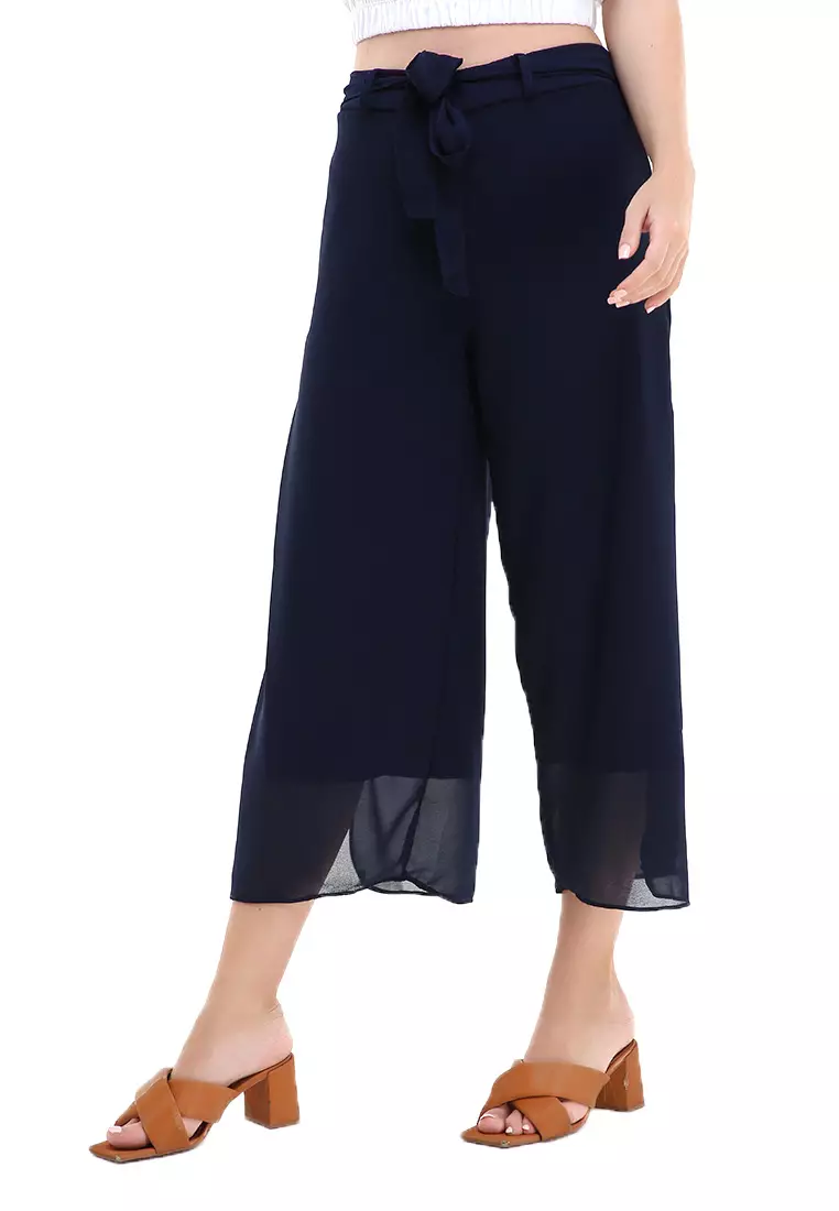 Axel Long Pants Design Simple Bawahan Wanita Casual - Navy