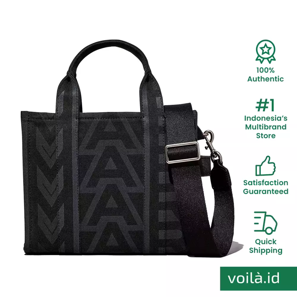 Jual Marc Jacobs Marc Jacobs The Outline Monogram Small Tote Bag Black