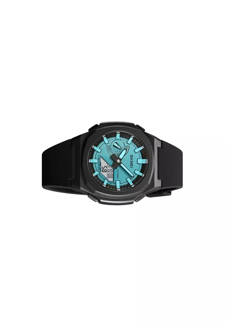 Jam Tangan Digital Analog Pria Black/Tosca ORIGINAL