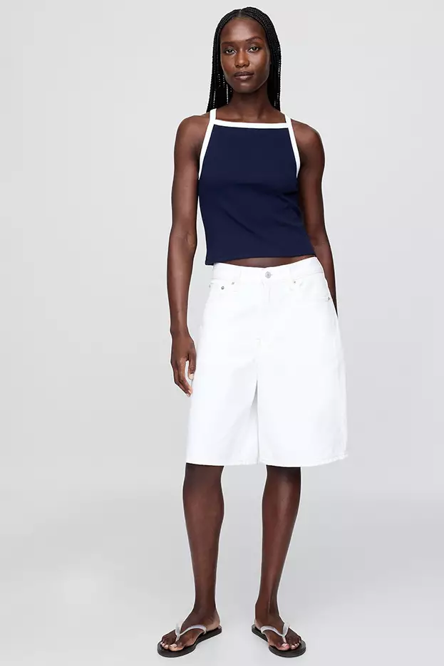 Sleeveless Apron Crop Top