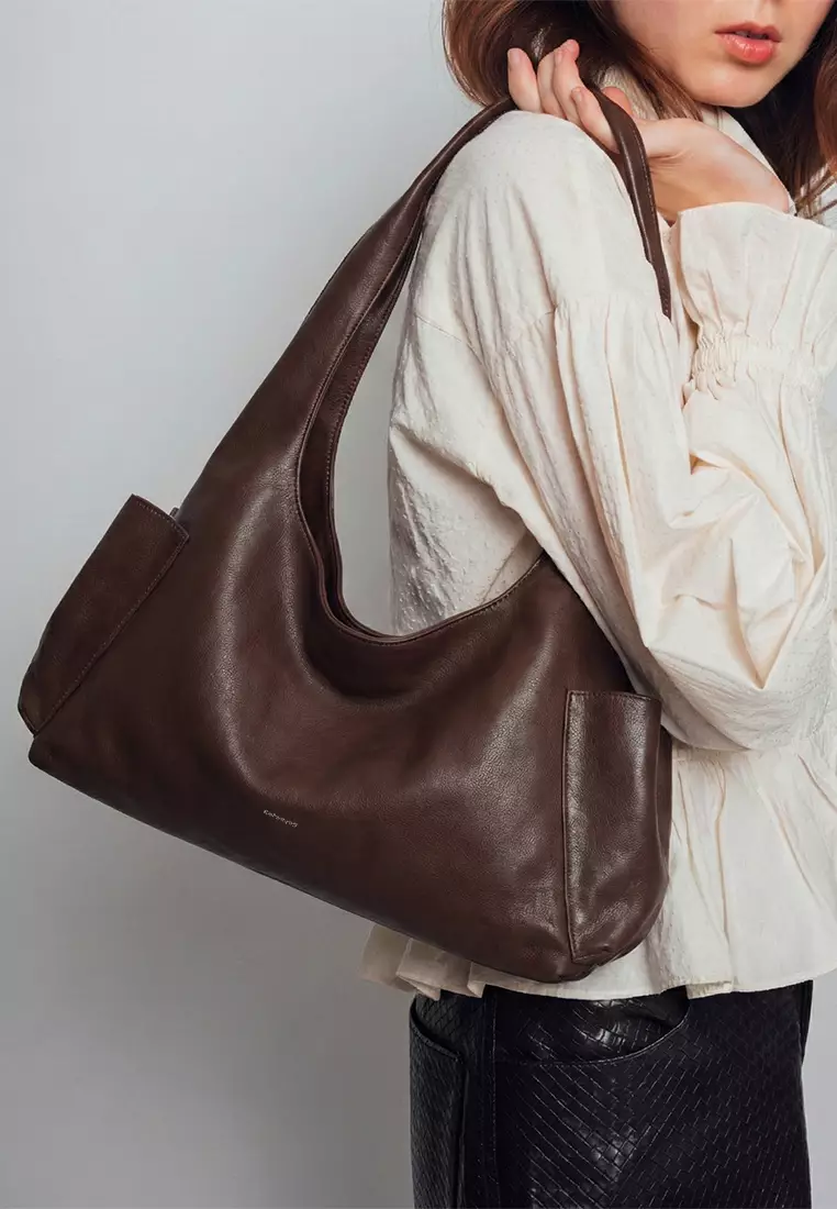 LEXI Side Pocket Hobo Bag II - Cacao