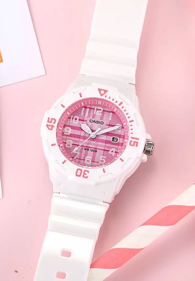 Kids Analog Watch LRW-200H-4CV White Resin Strap