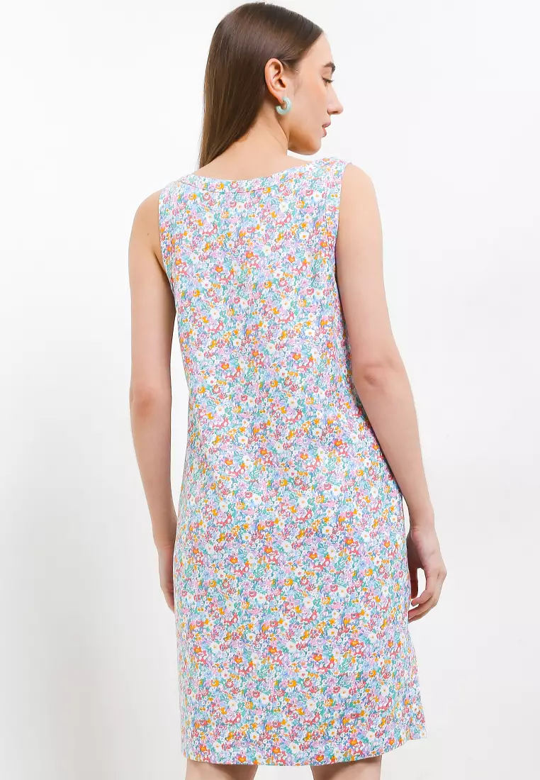 Ditsy Floral Linen Shift Dress