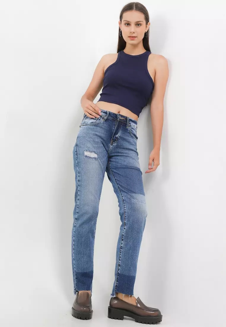 High Waist Straight Denim Pant FWL370