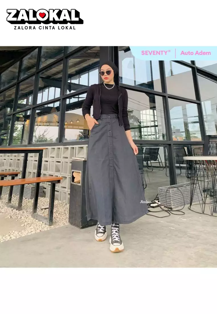 Highwaist Rok Slit Jeans Panjang 995 SEVENTY