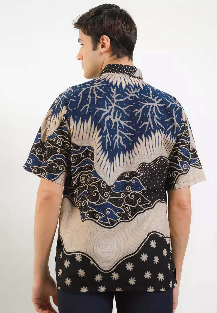 Hawaii Kemeja Batik Exclusive Premium Pria Casual Modern Lengan Pendek