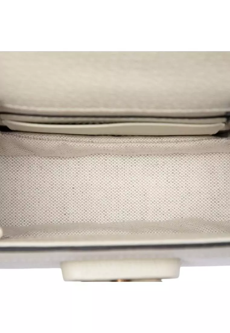 Pre-Loved Gucci Mini Jumbo Gg Canvas 1947 Web Bamboo Top Handle Bag