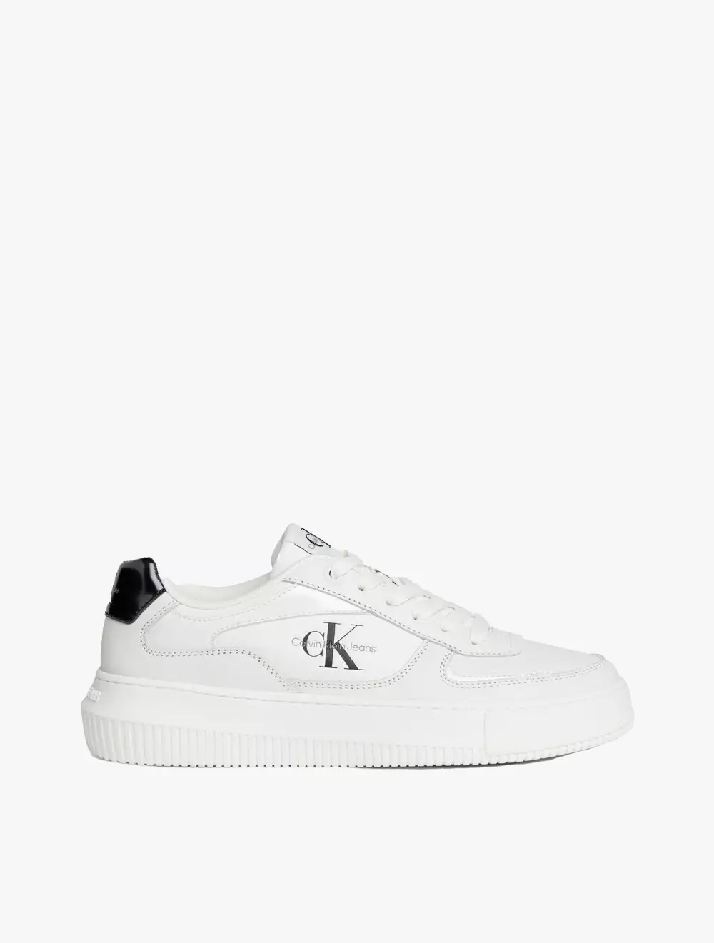CALVIN KLEIN JEANS FOOTWEAR - CHUNKY CUPSOLE LOW LEATHER TRAINER - White - white