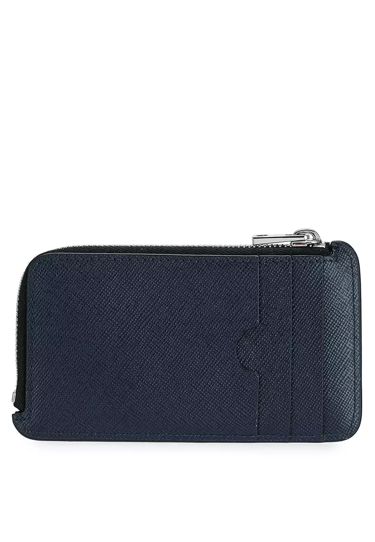Saffiano Leather Zip-Around Card Case (ik)