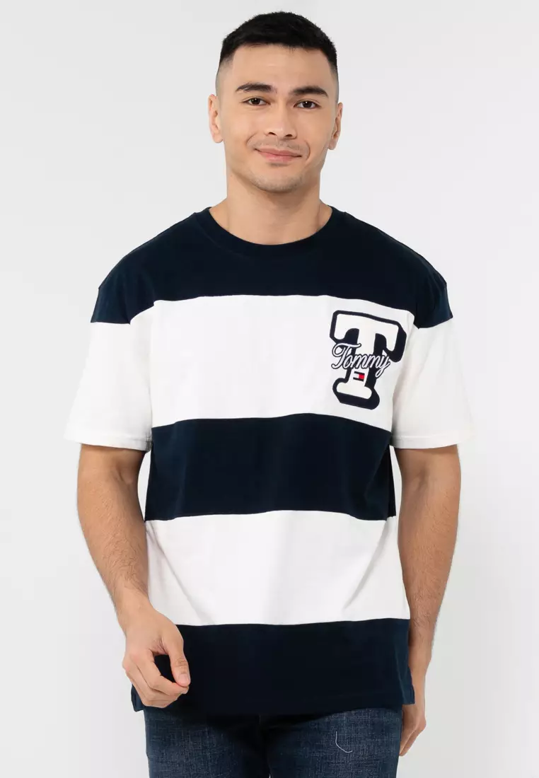 Buy Tommy Hilfiger Colour-Blocked Letterman T-Shirt - Tommy Jeans 2024 ...