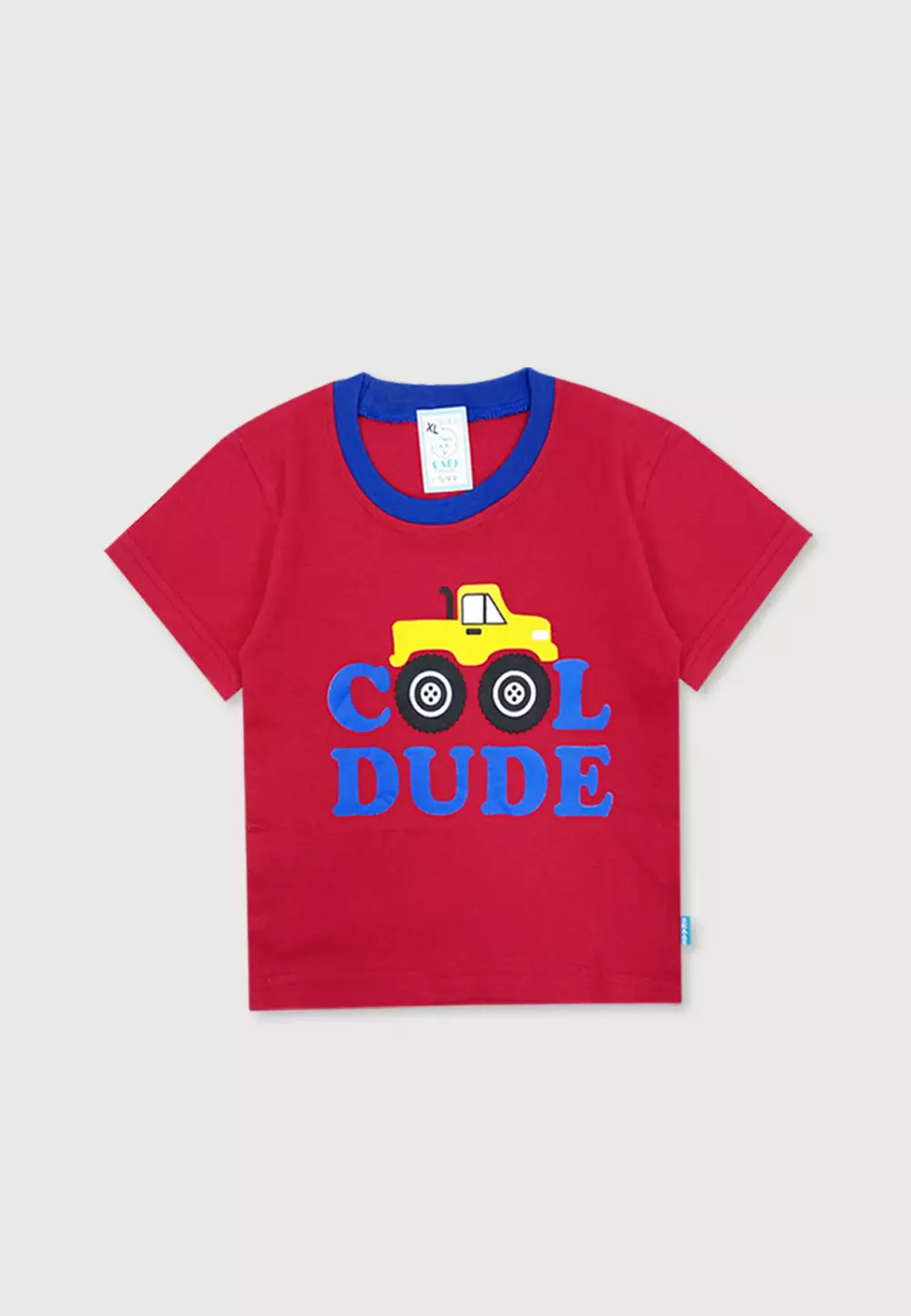 Wakakids Setelan Bayi Laki Laki Baju Lengan Pendek Anak Usia 12 Bulan Hingga 18 Bulan Set Celana Jeans Motif Cool Dude 3177 Merah
