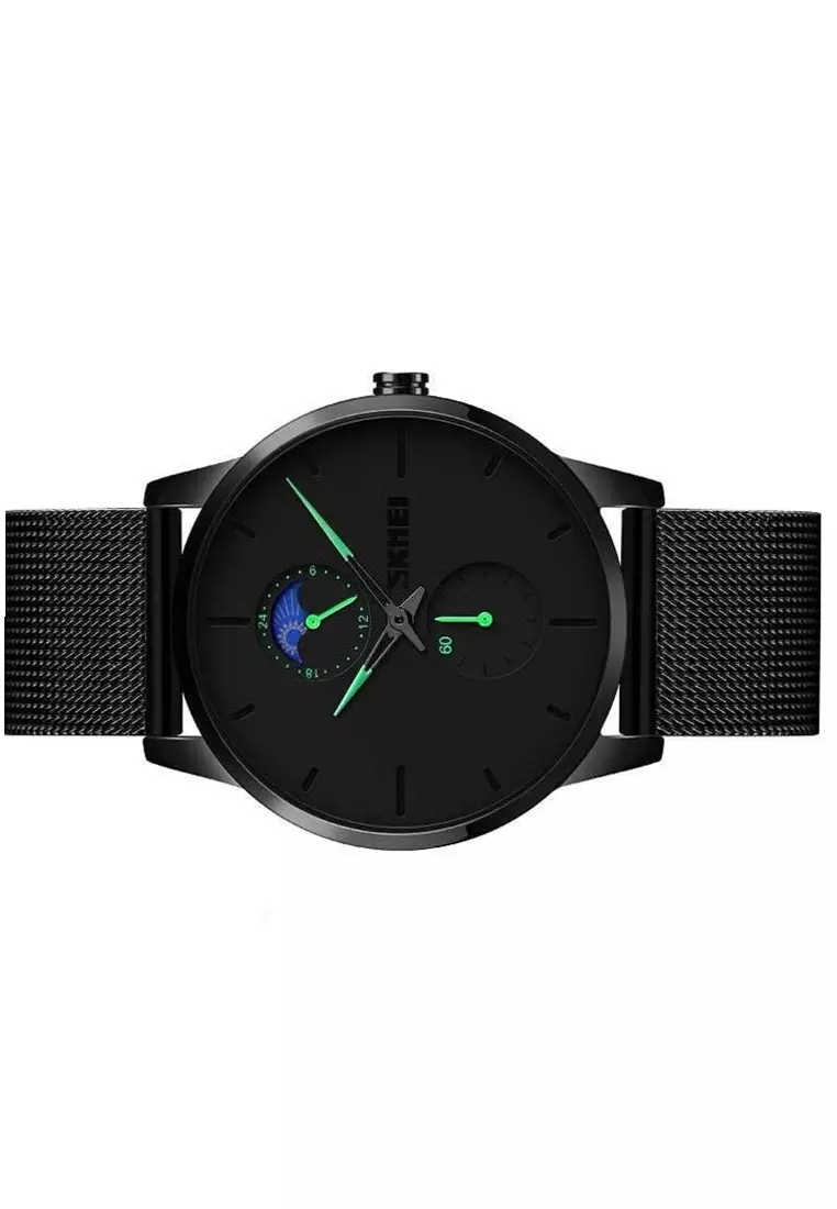 Jam Tangan Casual Analog Pria Strap Tali Material Stainless Steel EL23 ORIGINAL