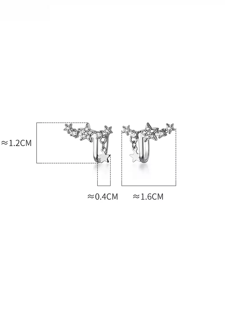 925 Silver Drop Star Ear Cuff JW AR-G5937
