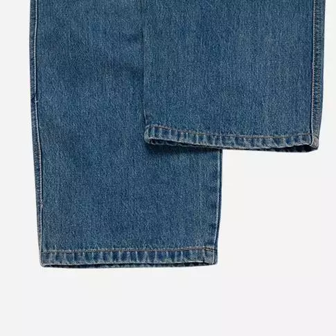 WIDE DENIM FATIGUE CARGO PANTS BLUE