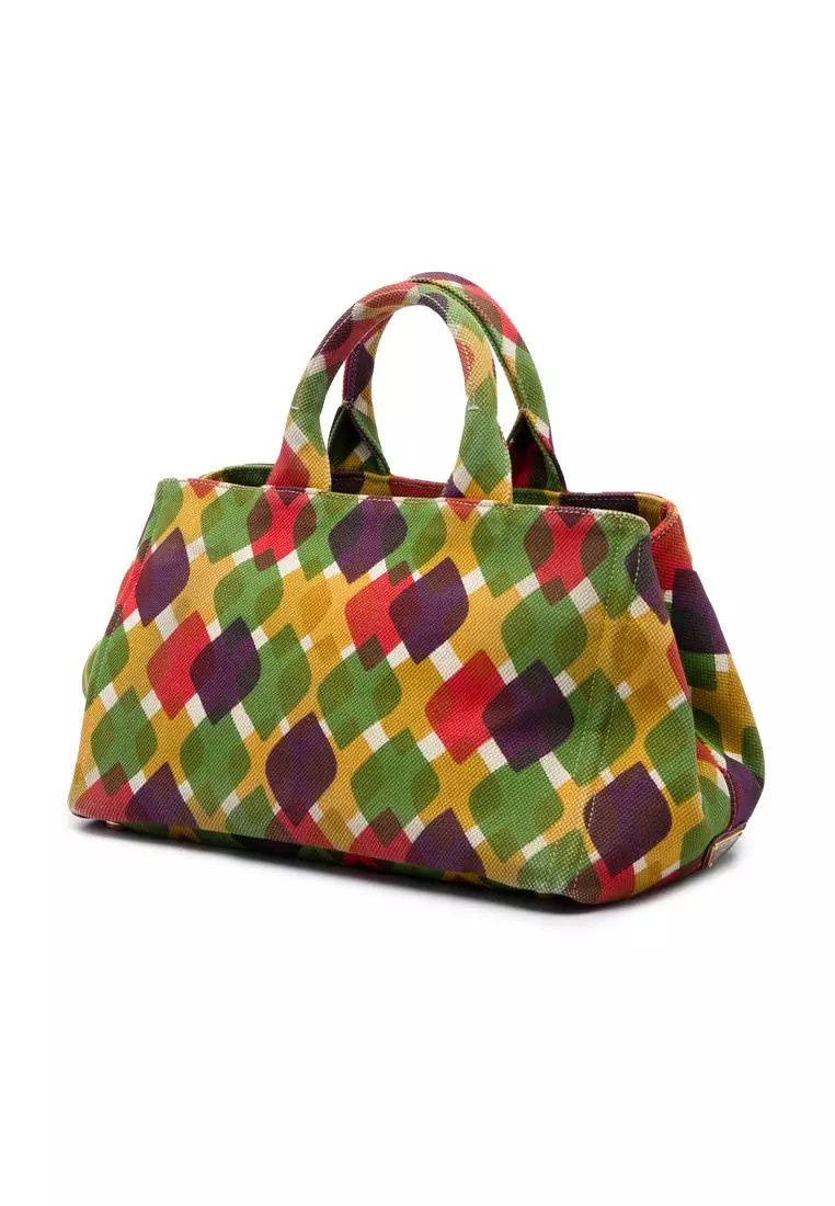Pre-Loved Prada Canvas Canapa Stampata Tote