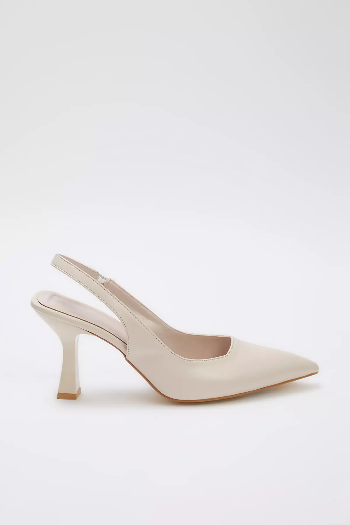 Nude Pointed Toe Open Back Women's Thin Heel Shoes Takaw25To00010