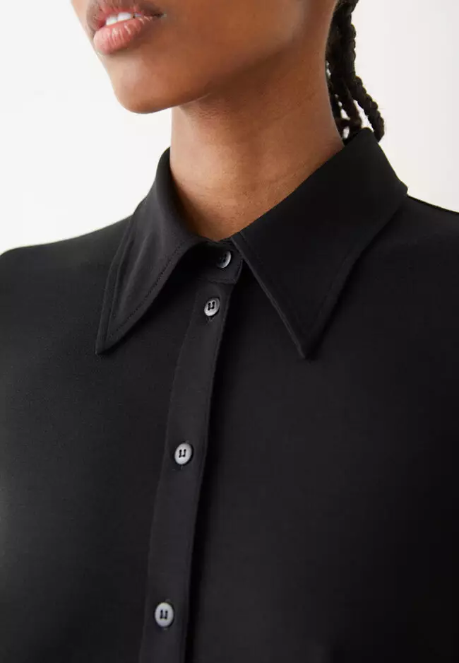 Fitted Shirt Midi Dress
