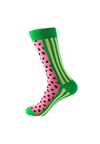 Kings Collection green Watermelon Pattern Cozy Socks (One Size) HS202173 4FC9CAA757C186GS_1