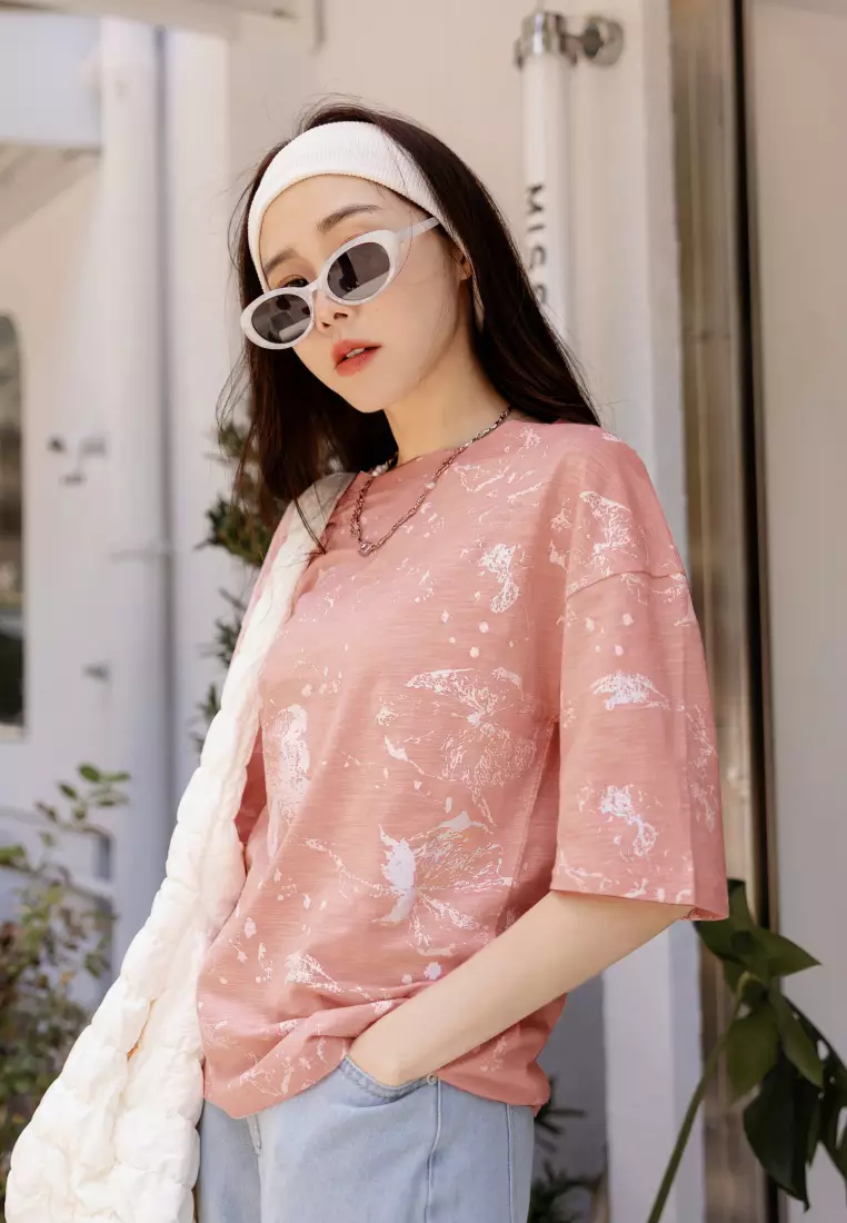 Hand-Painted Floral Cotton Top [AB19463]