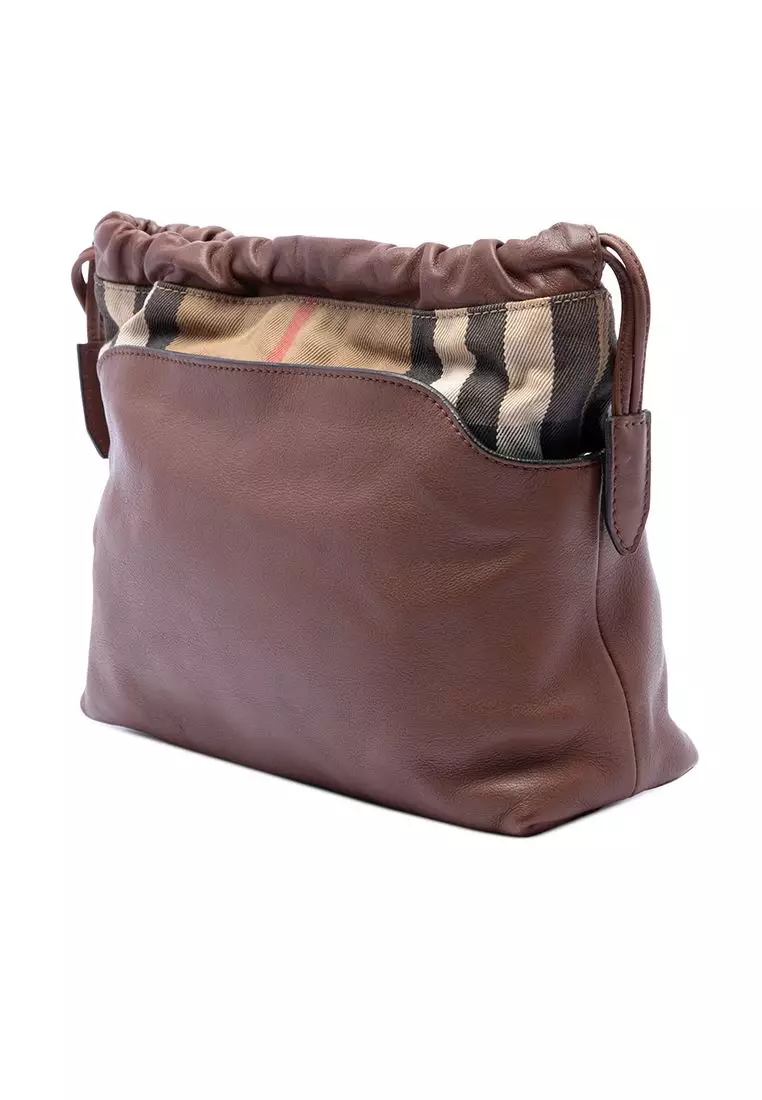 Pre-Loved Burberry House Check Canvas And Calfskin Little Crush Crossbody