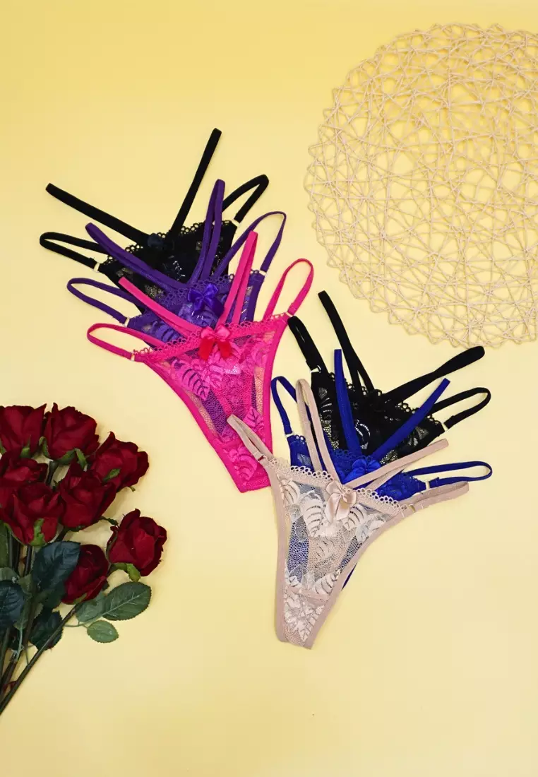 6 Pack Karlie Sexy Lace G String Thong Panties Bundle B