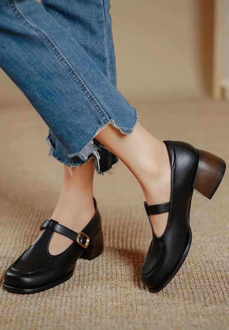 5CM Leather Mary Jane Shoes TE6810-1