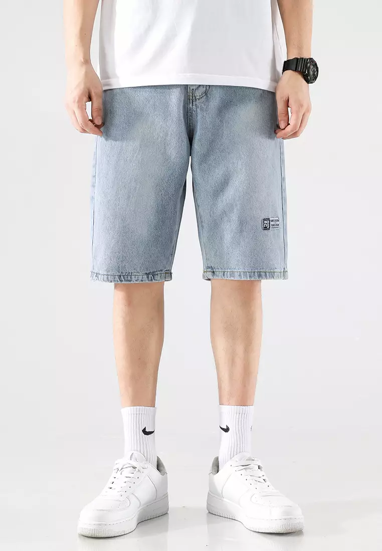 Buy OPCHIC Men s Summer Fashionable Loose Straight Denim Shorts