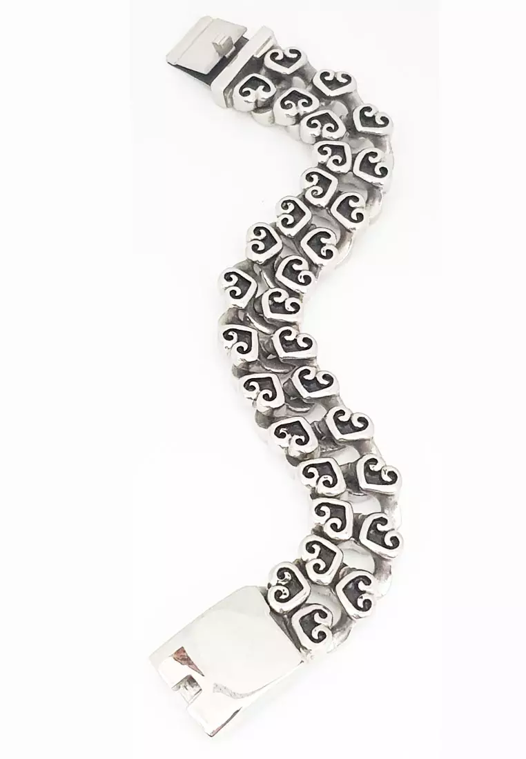 Heartz Shackles Stainless Steel Bracelet Silver