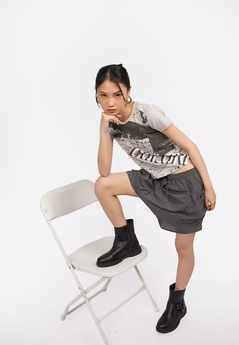 Parachute Mini Skirt with Pocket