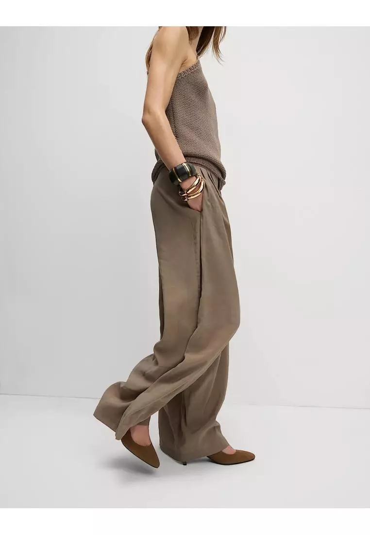 Pure Linen Wide Leg Palazzo Trousers