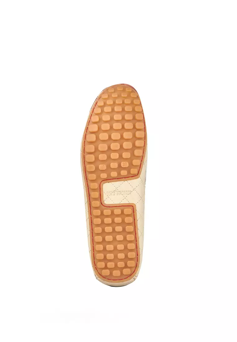 Sepatu Casual Wanita Loafer Moccasin Gino Mariani Estelle Putih