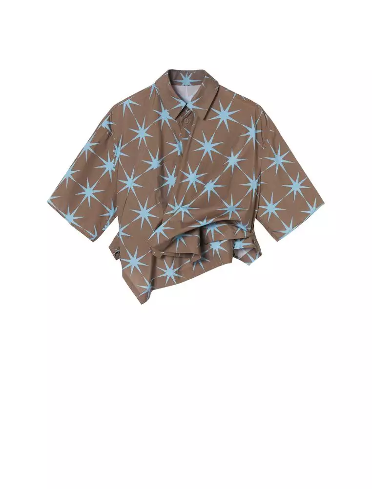 Loose Star Pattern Everyday Casual Short Sleeve Shirt