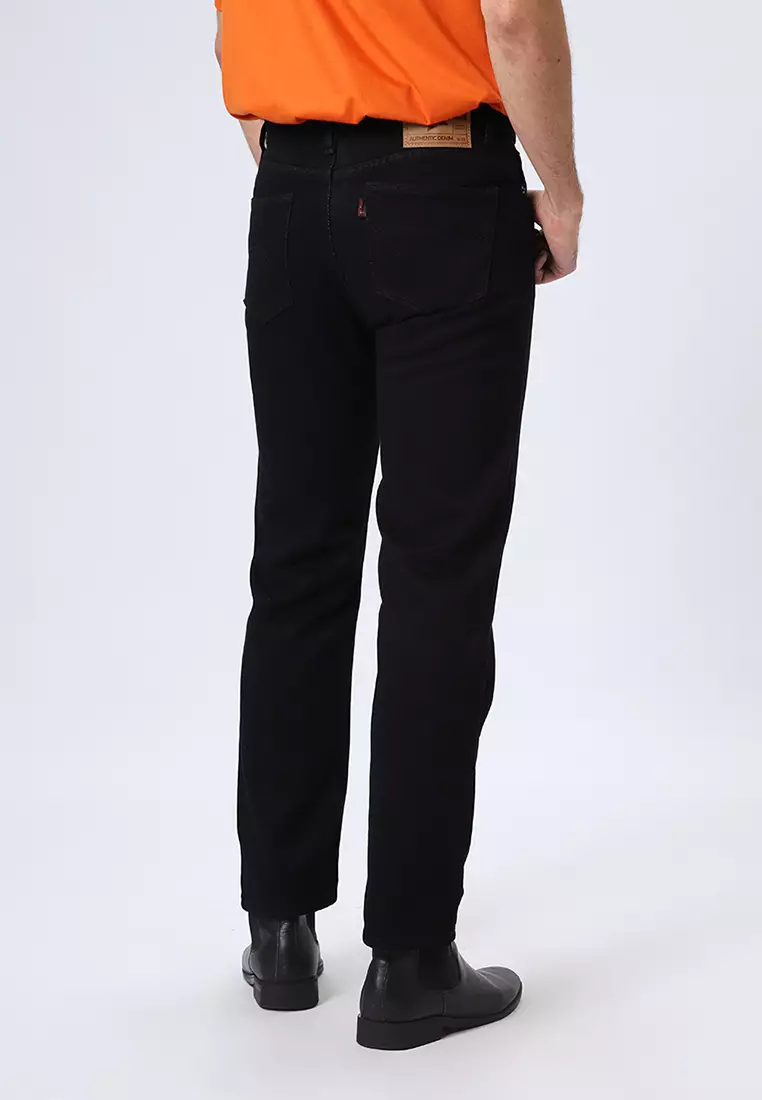 801 Reguler Fit Soft Jeans Black Overdyed - Celana Panjang Denim Pria