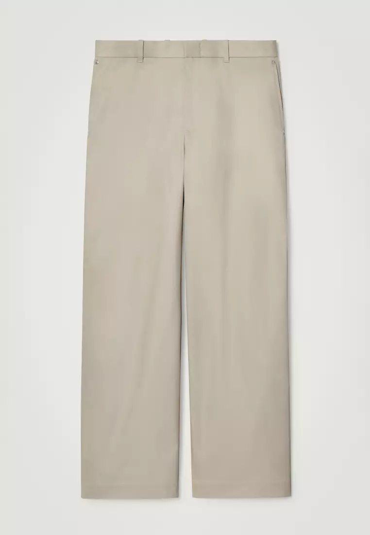 COS Relaxed Cotton Straight-Leg Trousers 2025 | Buy COS