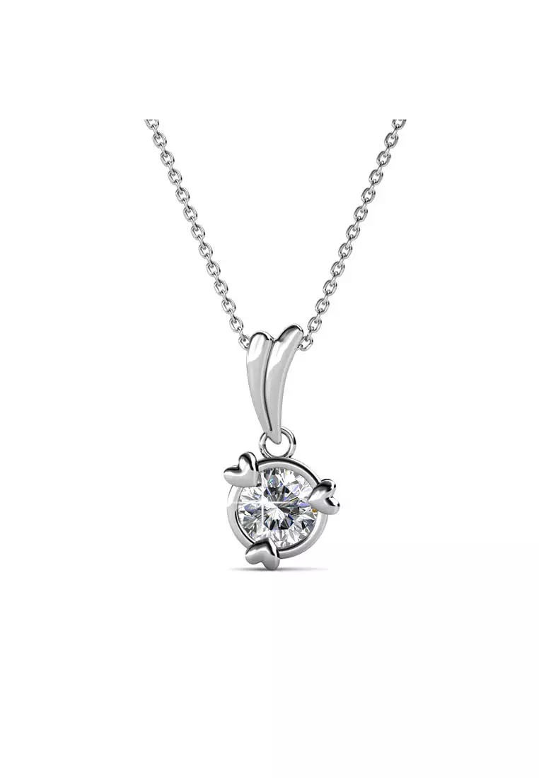 Tri Love Pendant WG - Kalung Crystal by Her Jewellery
