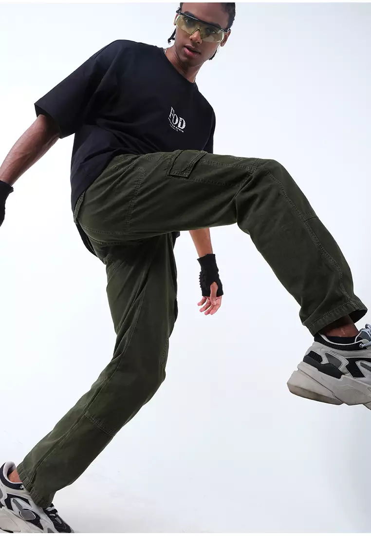 Celana Panjang Cargo Pria Regular Jod Army