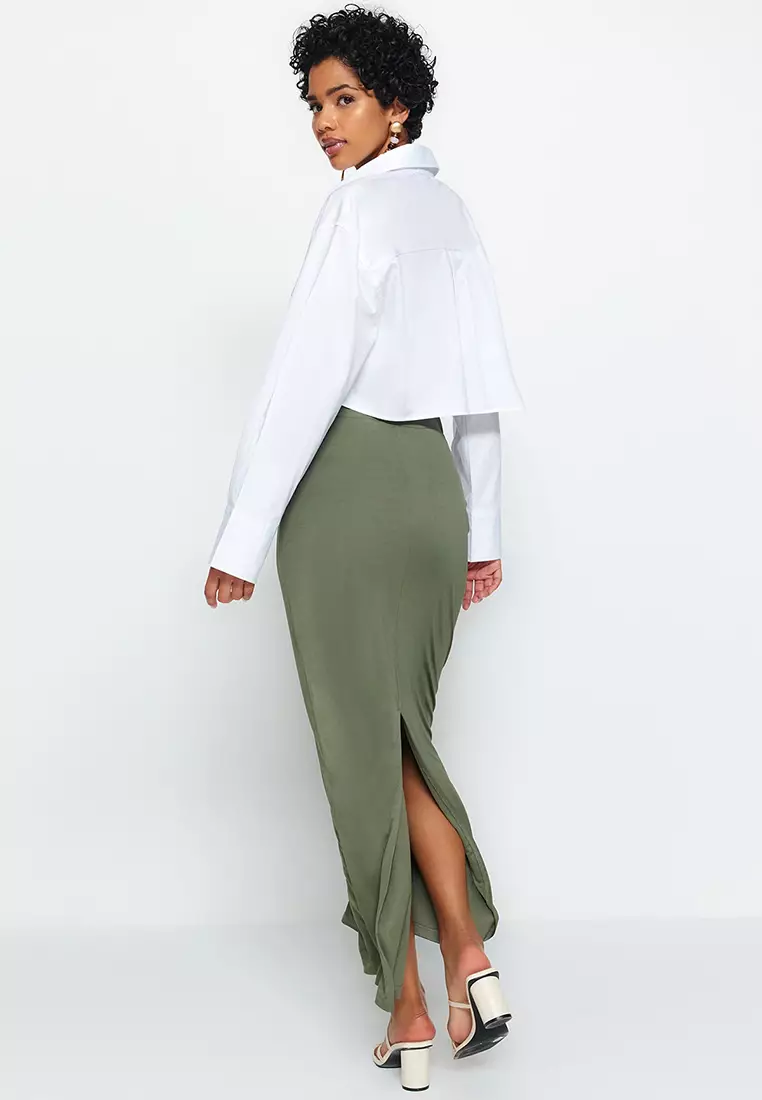 Maxi High Waist Flexible Knitted Skirt