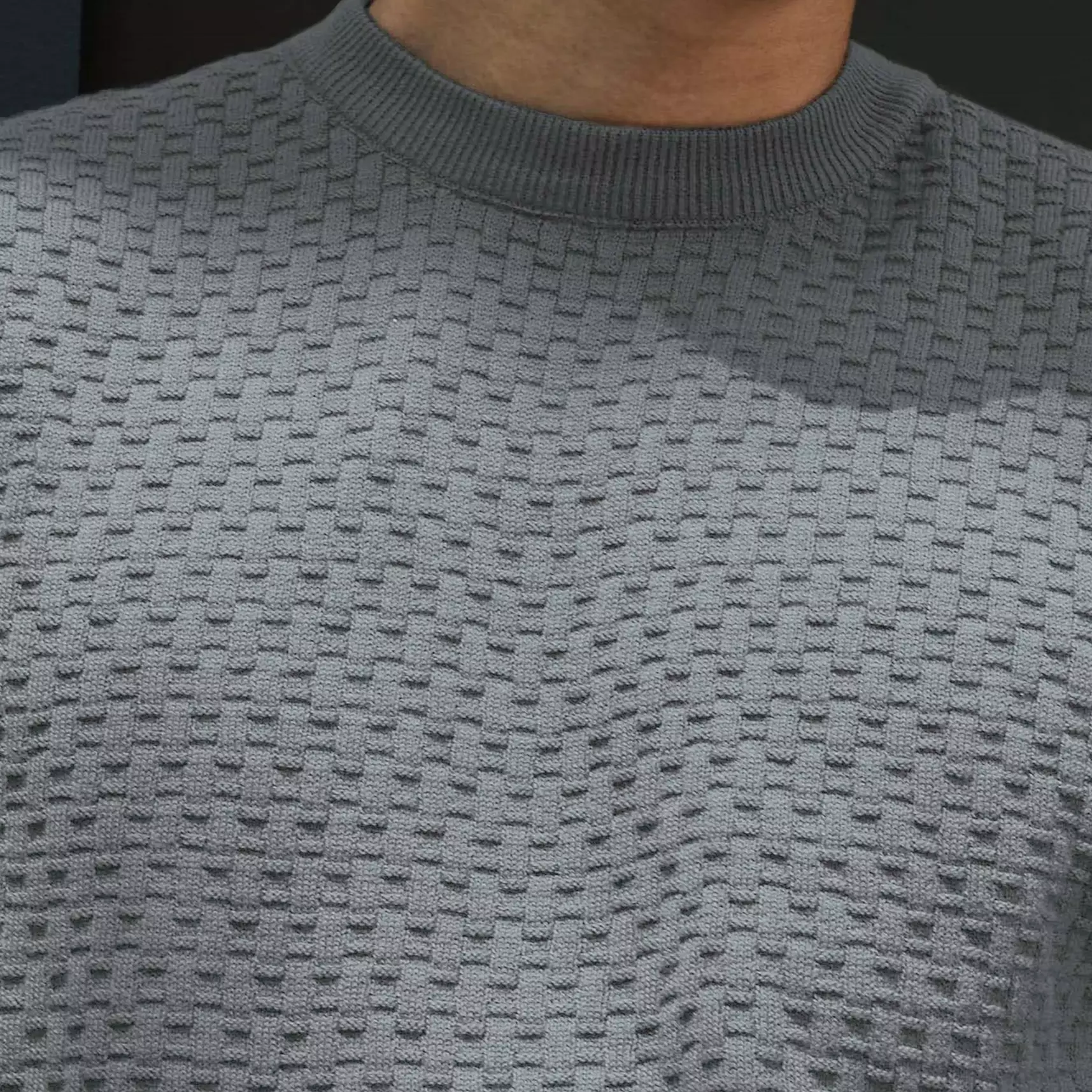 Kale Miller Grey / Sweater Rajut Pria Lengan Pendek / Knitwear