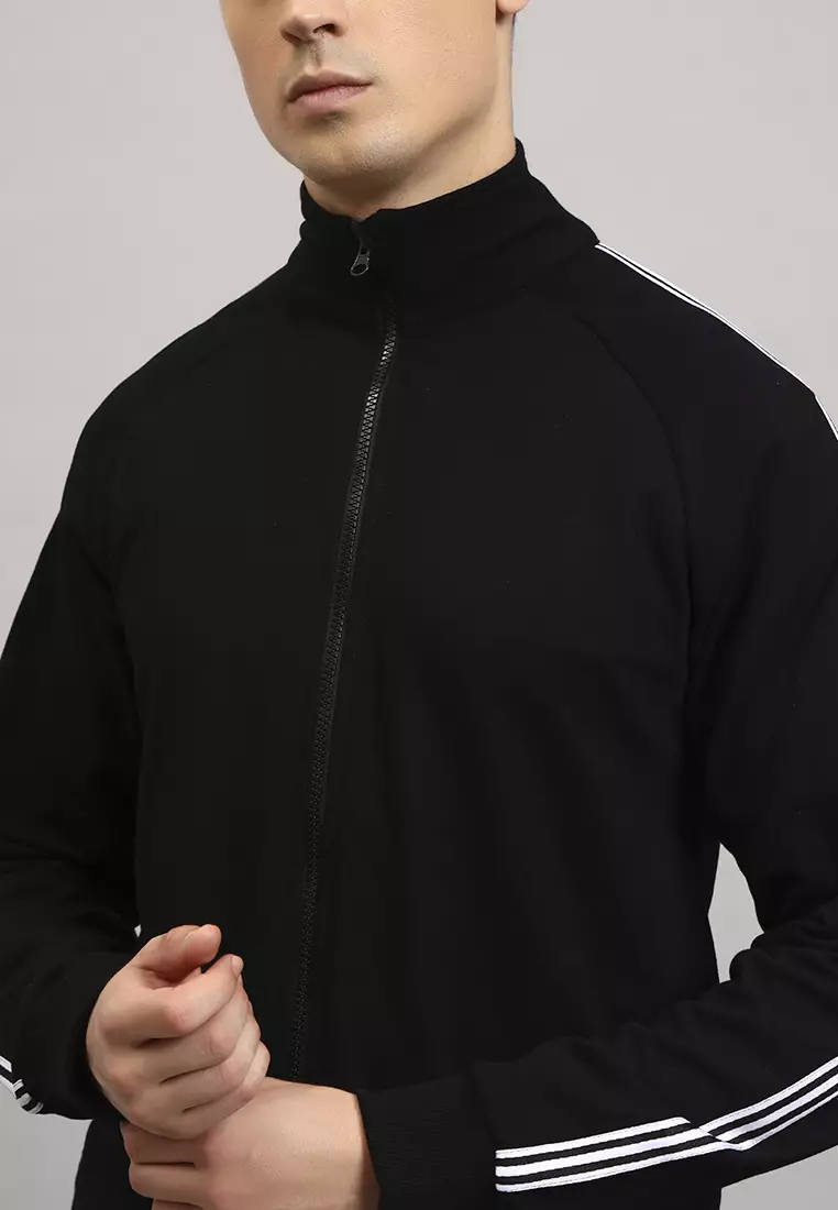 Men's CoreSync High-Neck Performance Black Jacket