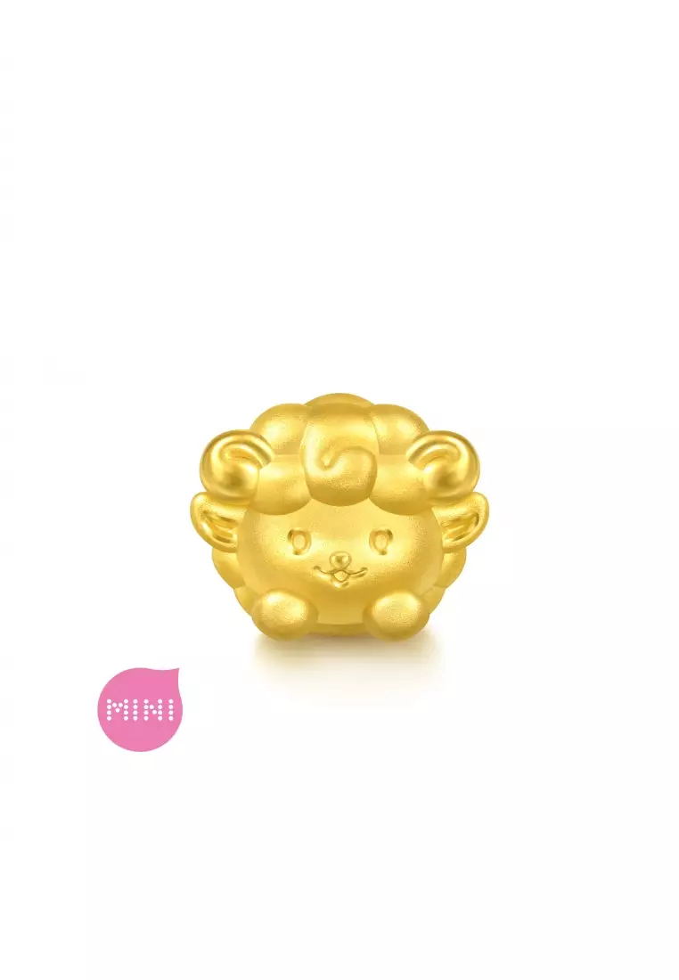 999 24K Chinese Zodiac Goat charm  for Women & Men  95966C  (Bracelet not included)