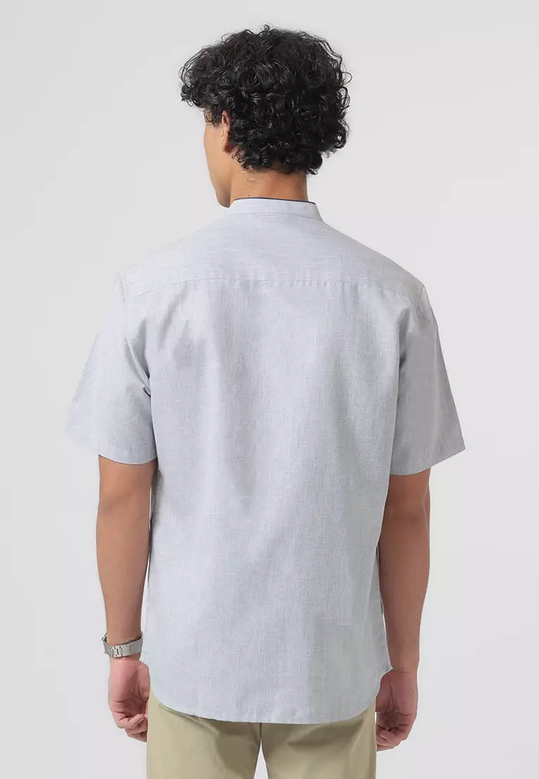 Kemeja Koko Pria Lengan Pendek Baju Muslim Pria AFFAN GREY