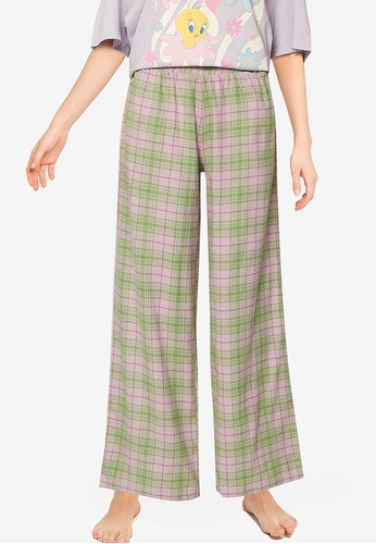 Cotton On Body green Wide Leg Flannel Bed Pants 0AABCAA7F6E2F2GS_1