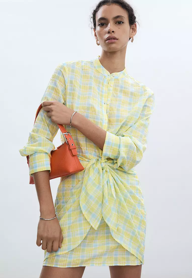 Mango plaid dress hotsell