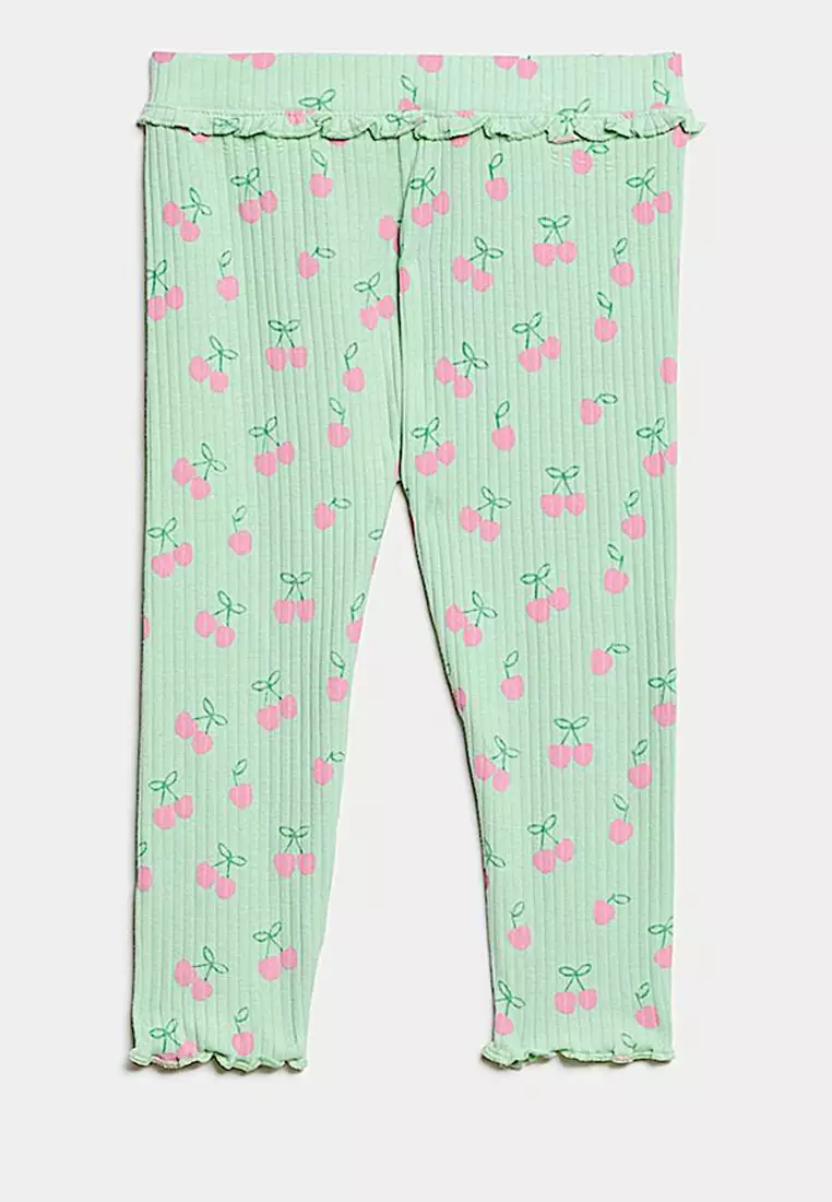 2Pc Cotton Rich Cherry Top & Bottom Outfit